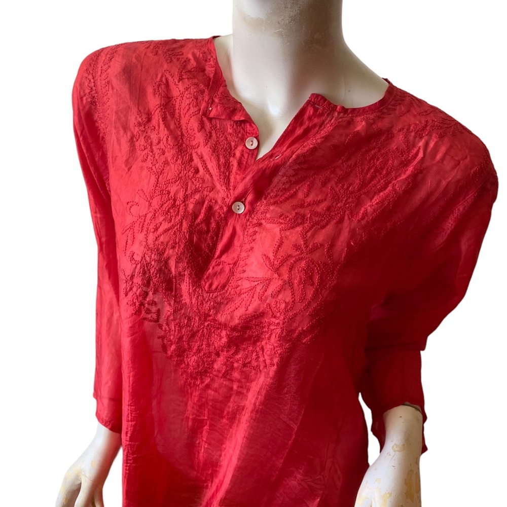 Roberta Freyman Roller Rabbit Raspberry Pink Silk… - image 3